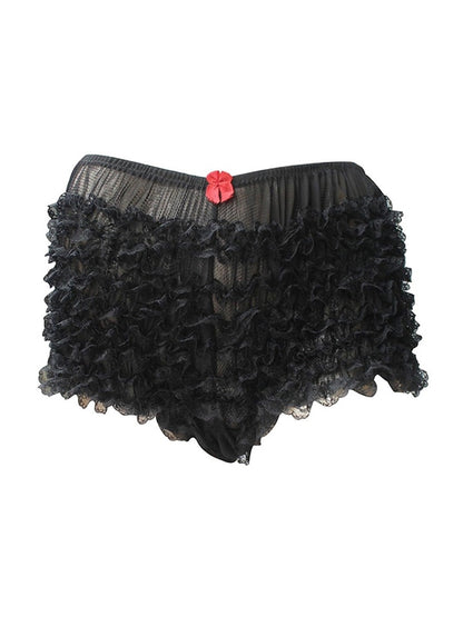 Lace Fungus Bow Decor Shorts