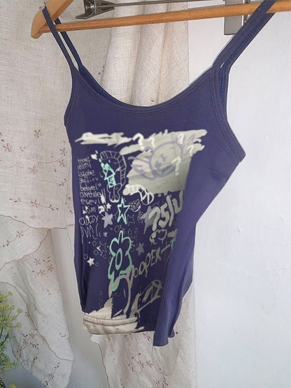 Street Graffiti Print Cami Top