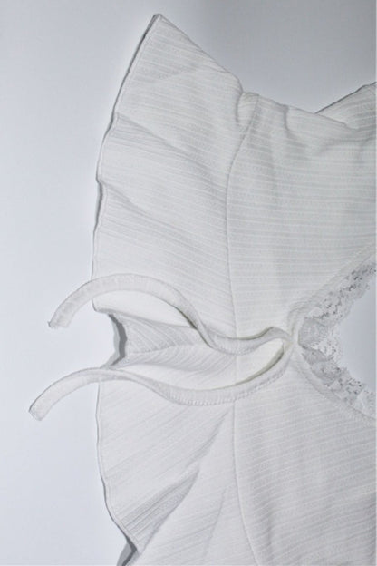 Lace Ruffle Hem Cami Lounge Shorts Set