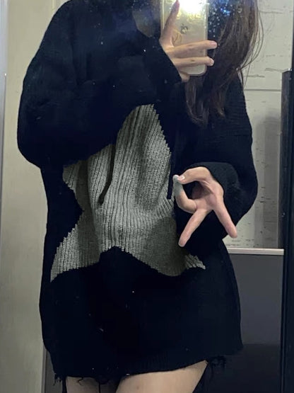 Big Star Print Hooded Cardigan