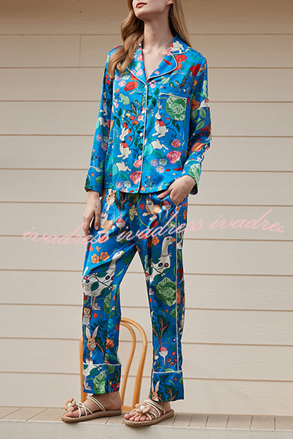 Carrot Rabbit Printed Home Long Sleeved Two-piece Set
