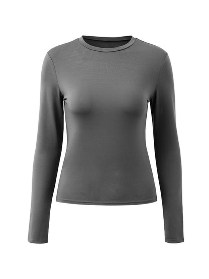 Solid Color Long Sleeve Top