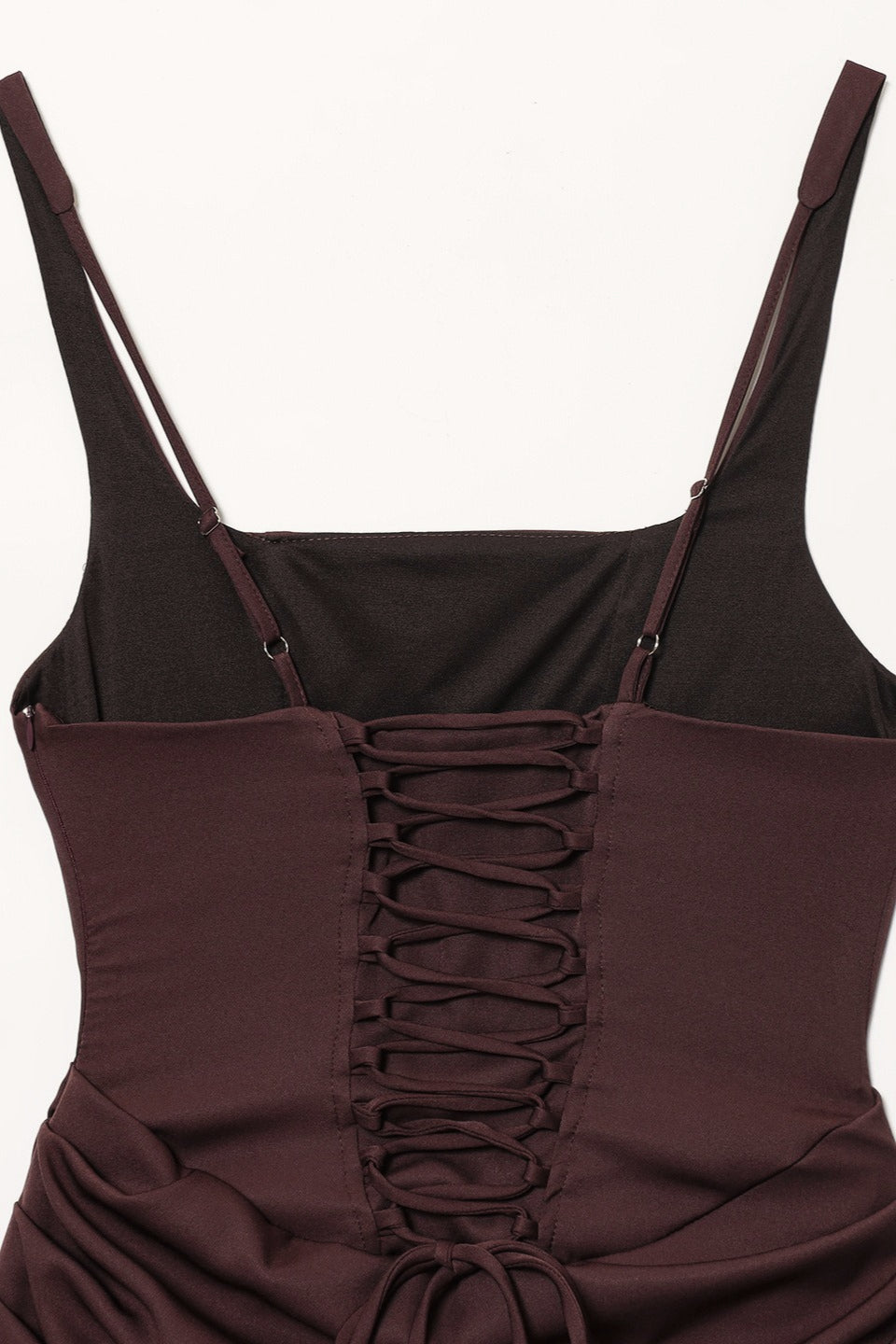 Strapless Corset Boned Bodice Draped Tulip Hem Sash Trail Mini Dress