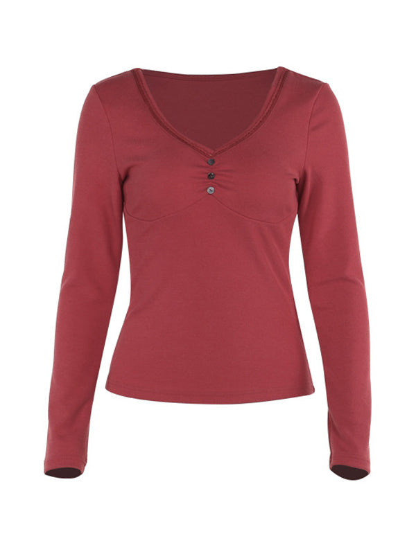 Casual Long Sleeves Tee
