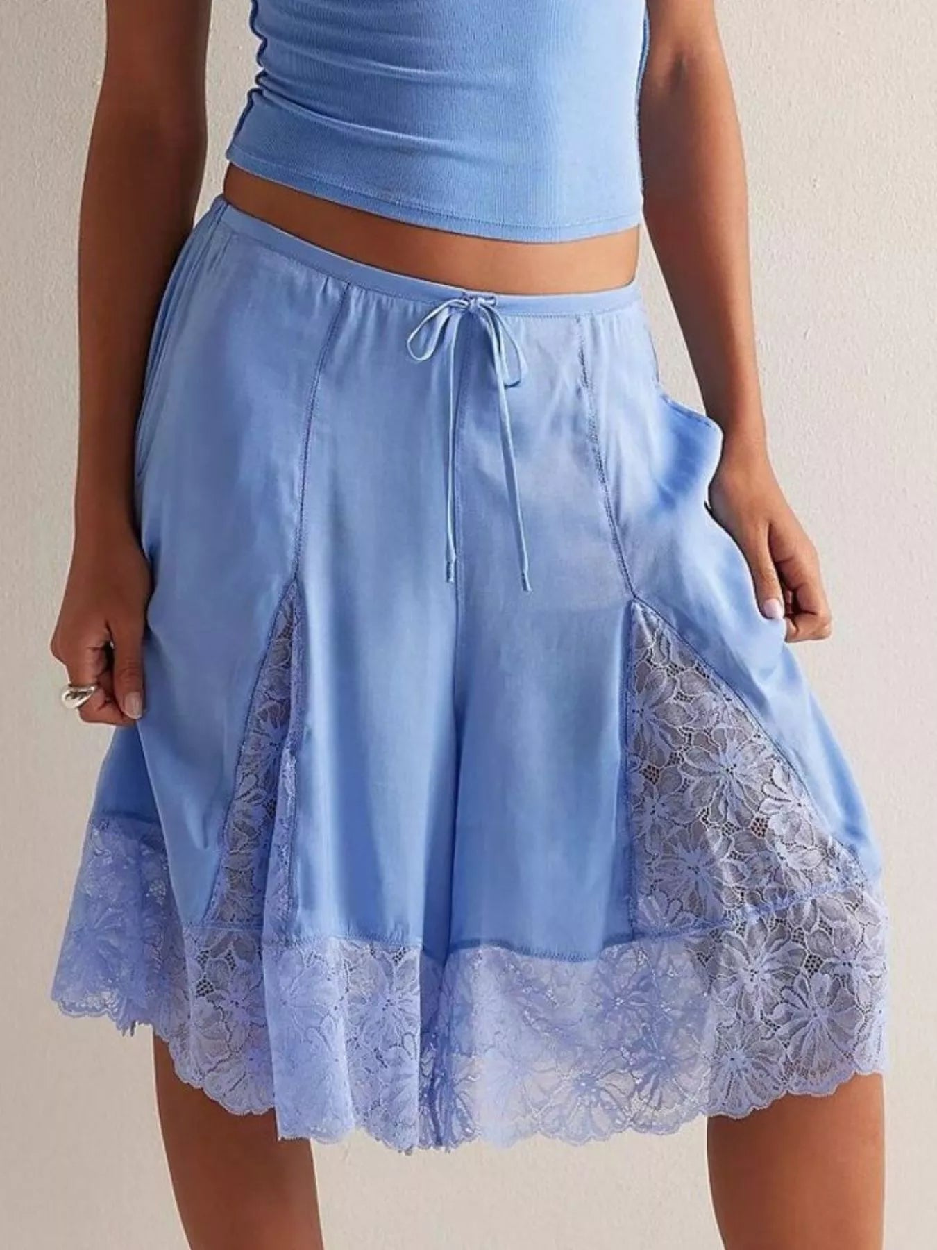 Teddi Drawstring Lace Shorts