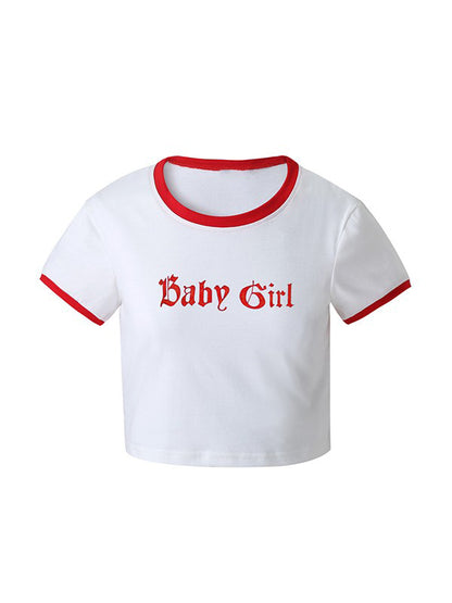 Baby Girl Short Sleeve Crop Top