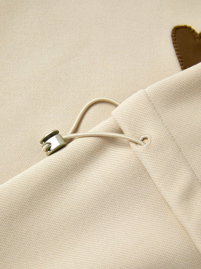 Embroidery Drawstring Sleeve Decor Oversized Hoodie
