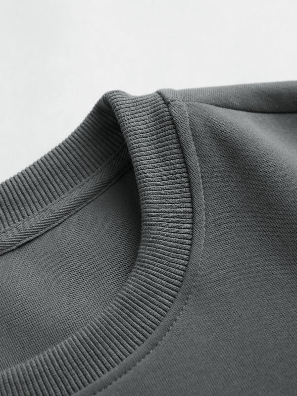 Solid Color Sleeve Embellished Oversized Hoodie