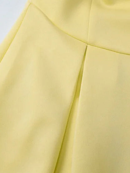 Halter Neck Basque Waist Box Pleat Midi Dress
