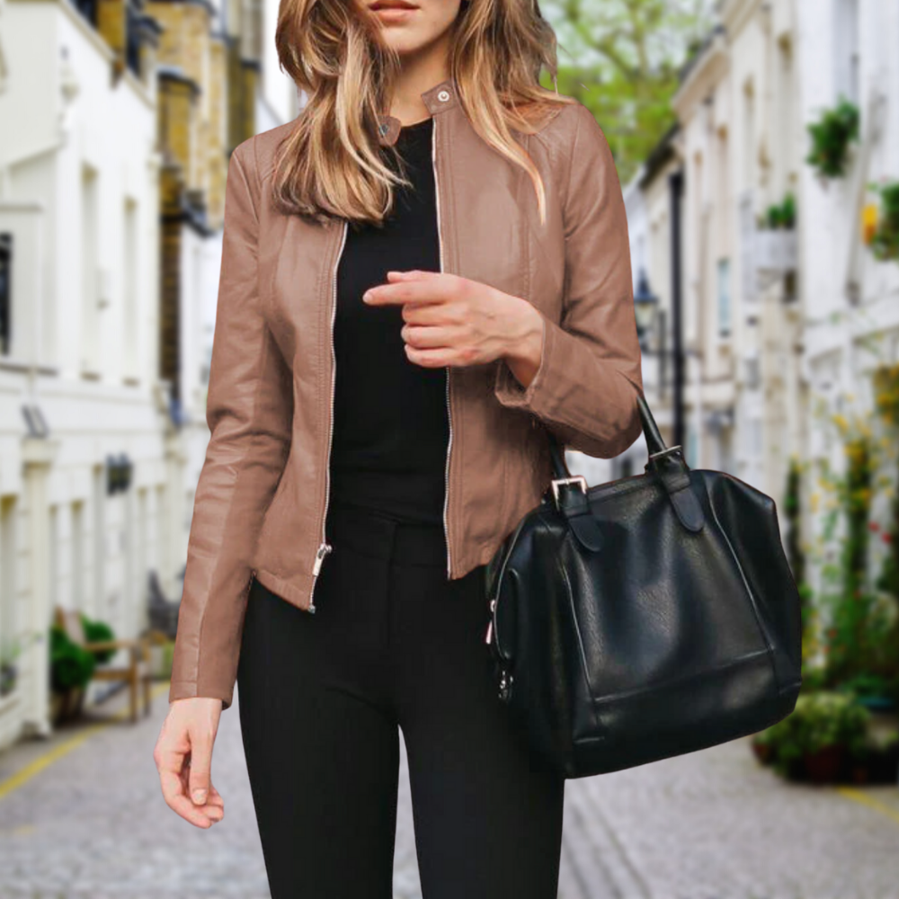 | Women's Zippered Biker Jacket