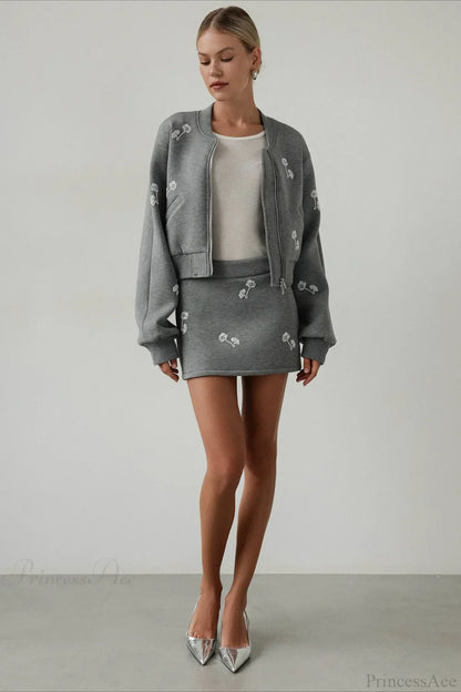 Dandelion Print Sweatshirt Loose Two Piece Set