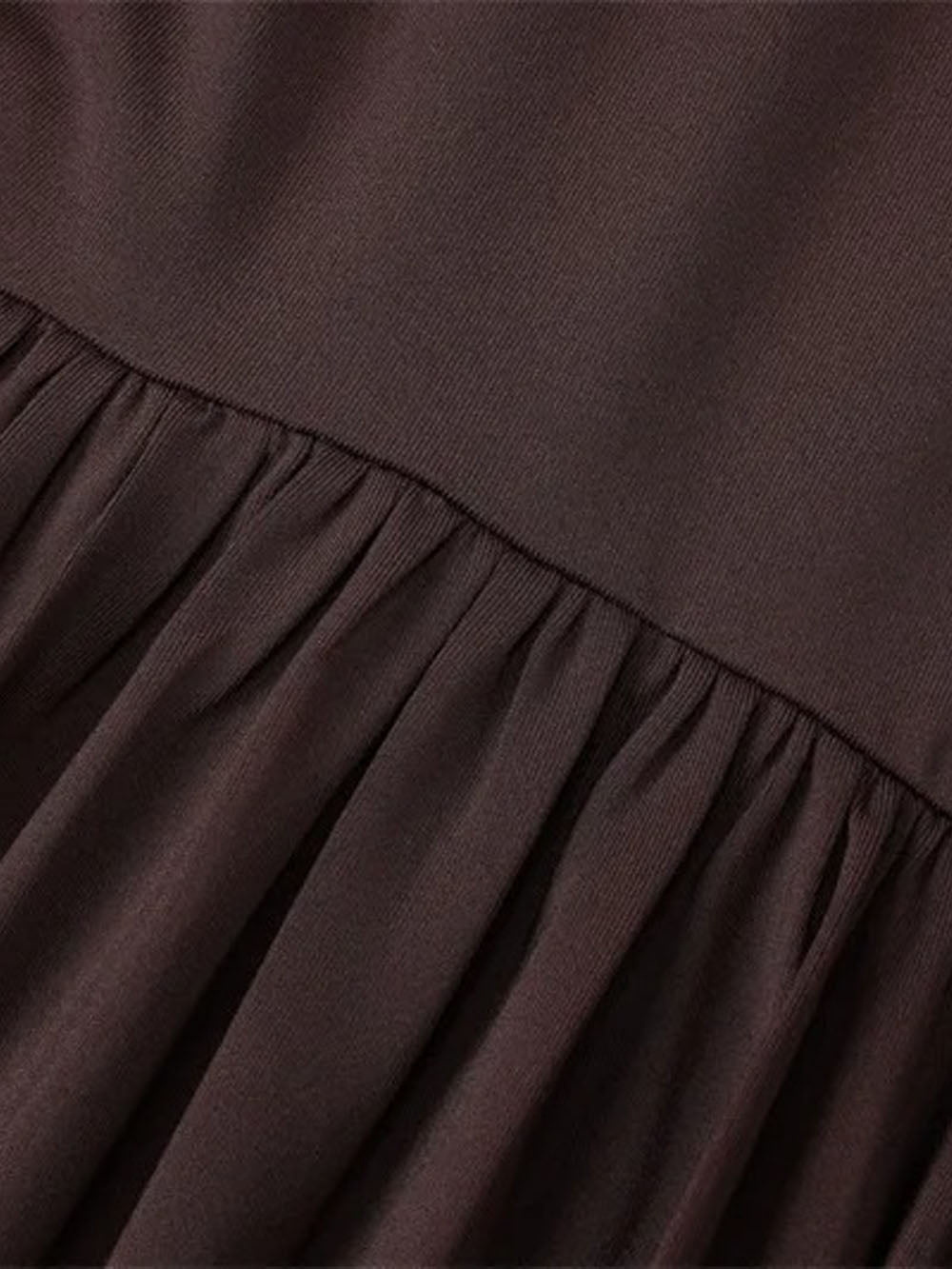 Long Sleeve Deep V-Neck Ruched Bodice Pleated Floor-Length Maxi Dress