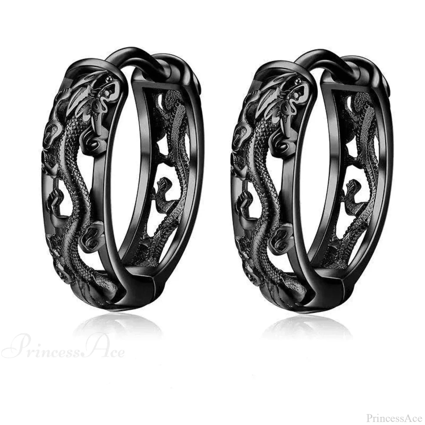 Dark Black Skull Awl Rock Declaration Earring