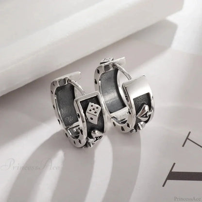 Dark Black Skull Awl Rock Declaration Earring