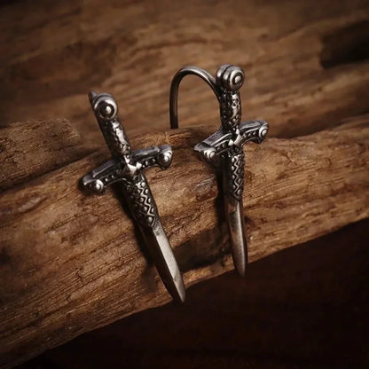 Dark Black Skull Awl Rock Declaration Earring