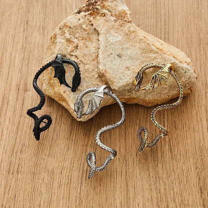 Dark Dragon Envelop Vintage Creature Post Earring