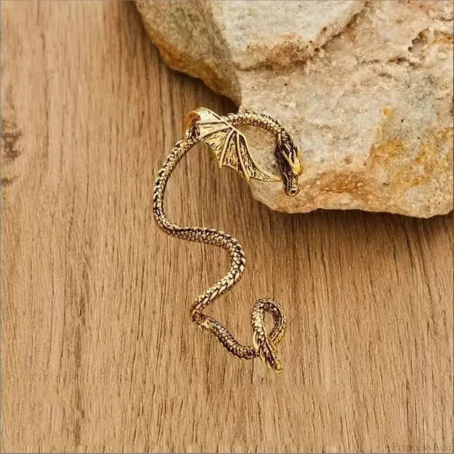 Dark Dragon Envelop Vintage Creature Post Earring