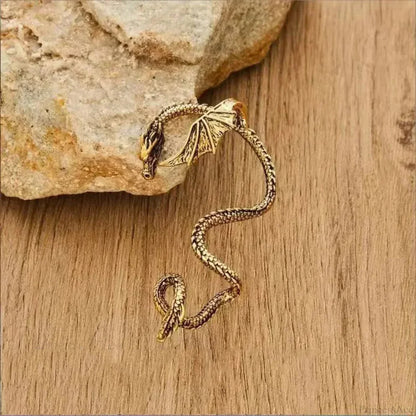 Dark Dragon Envelop Vintage Creature Post Earring
