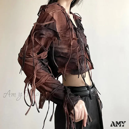 Dark Fairy Grunge Y2k Tassel Hooded Vintage Long Sleeve Cozy Chic Stylish Cardigan