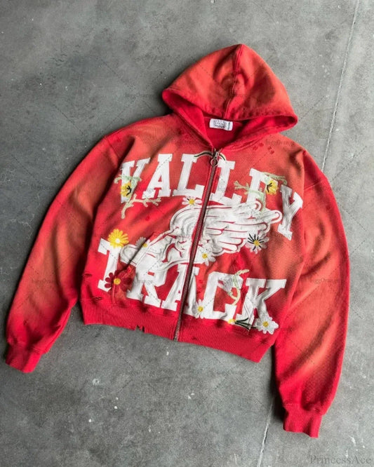 Dark Letter Huge Zip Hoodie