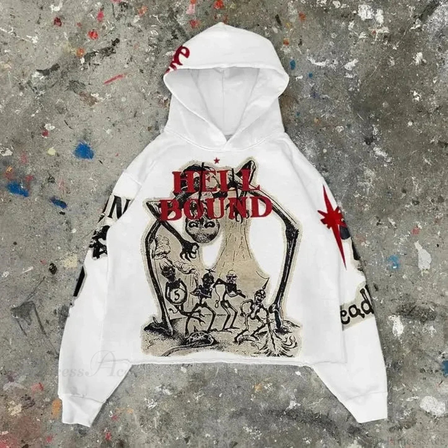 Dark Mummy Print Oversized Hoodie