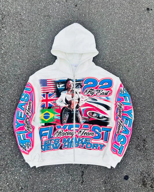 Dark Racer Pictorial Zip Hoodie