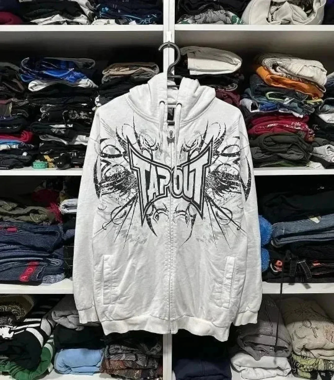Dark Rock Letter Embroidery Hoodie