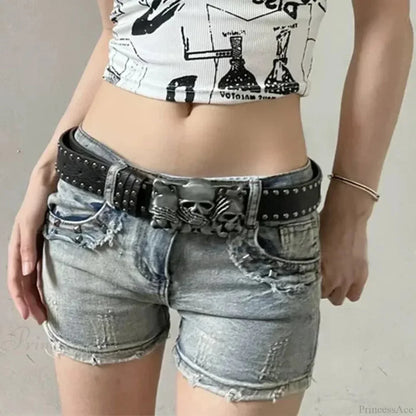 Dark Skull Hand Leather Belt