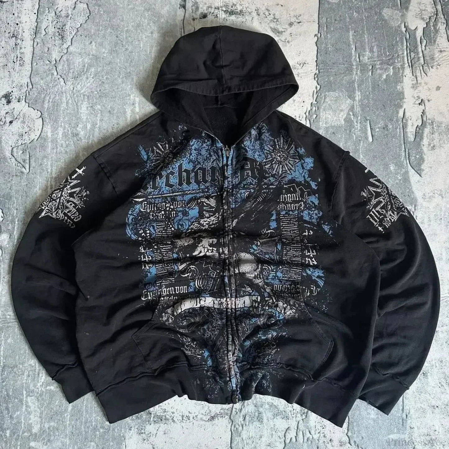 Dark Skull Oversized Zipper Hoodie