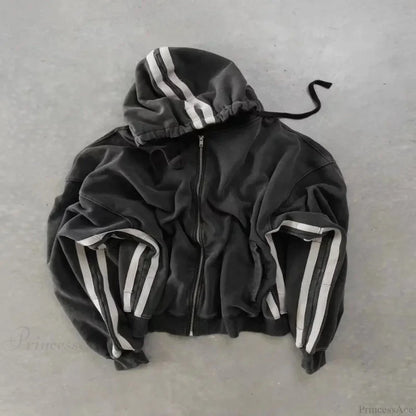 Dark Skull Oversized Zipper Hoodie