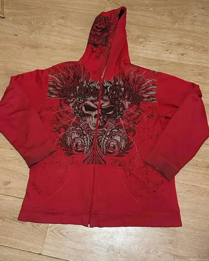 Dark Skull Oversized Zipper Hoodie
