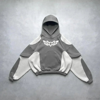 Dark Zipper Joined Vintage Hoodie