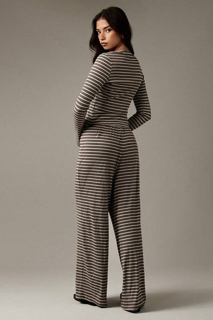 Stripe Button Cord Easy Two Piece Set
