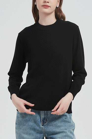 Cotton Solid Color Essential Knit Top