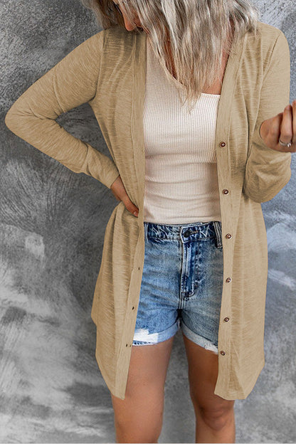 Casual Button Front Open Front Cover Up