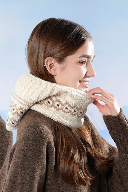 Chunky Knit Balaclava Scarf with Hat