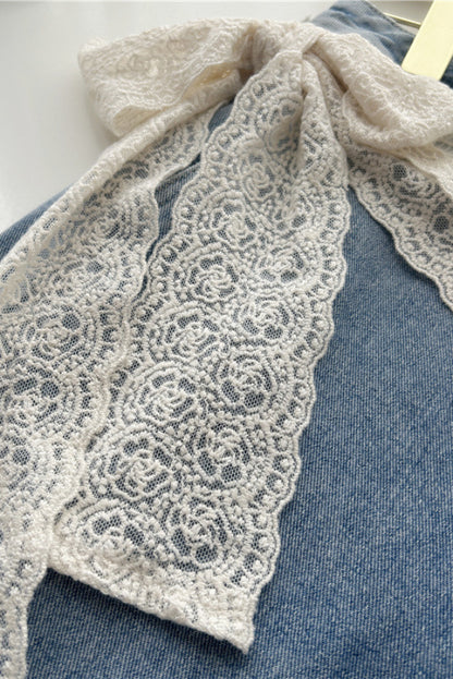 Elegant French Lace Triangle Scarf Tie Belt