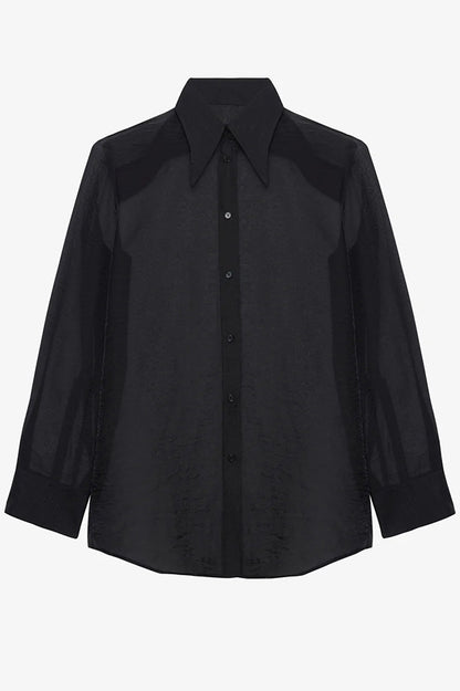 Retro Sheer Loose Long-sleeved Casual Shirt