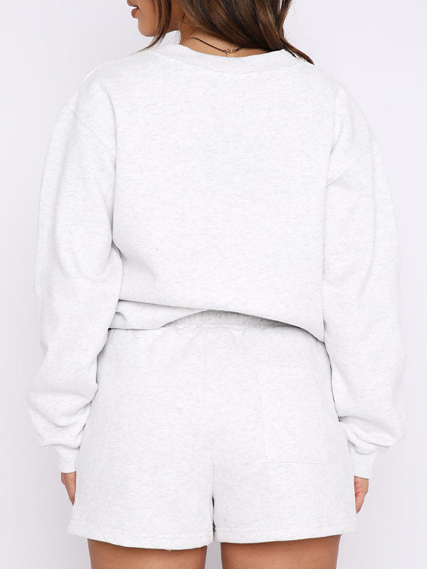 Solid Color Pull Over Baggy Sweatshirt