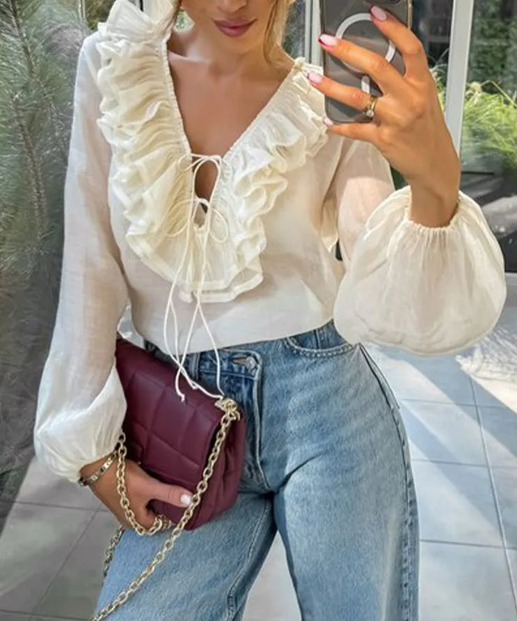 Elegant Tiered Ruffles Blouse