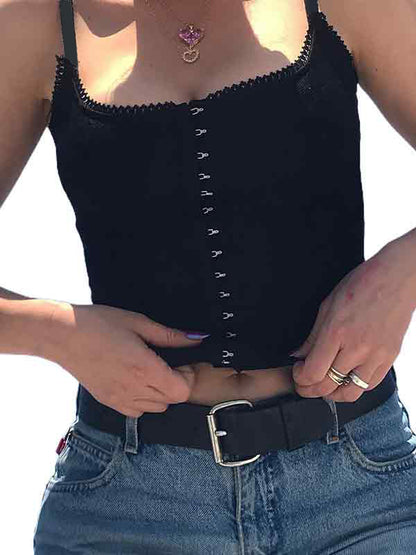 Lace Jacquard Breasted Design Corset Top