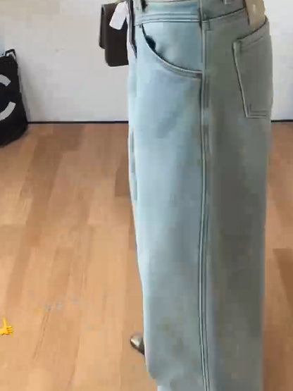 Wash Make Old Straight Tubes Boyfriend Jeans