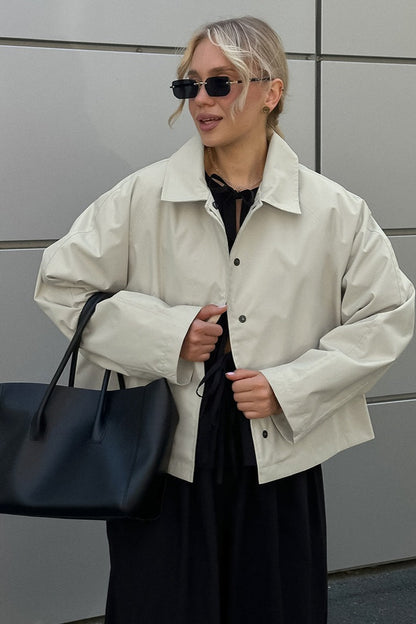 Khaki Lapel Commuter Jacket