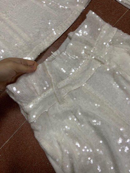 KittenAlarm - Diahann One Shoulder Sleeve Top Pants Set