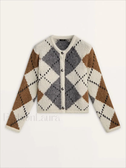 Diamond Knit College Cardigan
