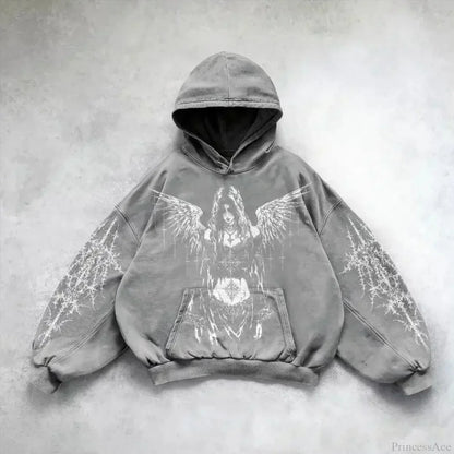 Distress Vintage Gothic Skull Hoodie