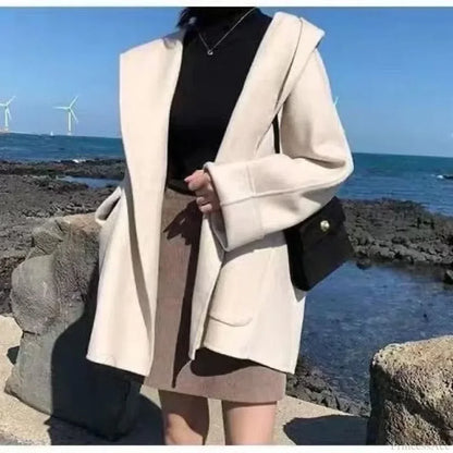 Double-Sided Short Woolen Overcoat