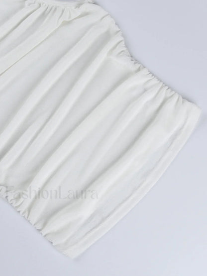 Draped High Neck Trendy Rose Decoration Tank Top
