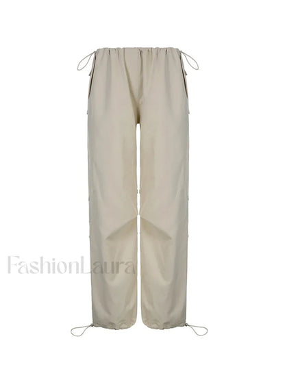 Drawstring Low Waist Baggy Cargo Pants