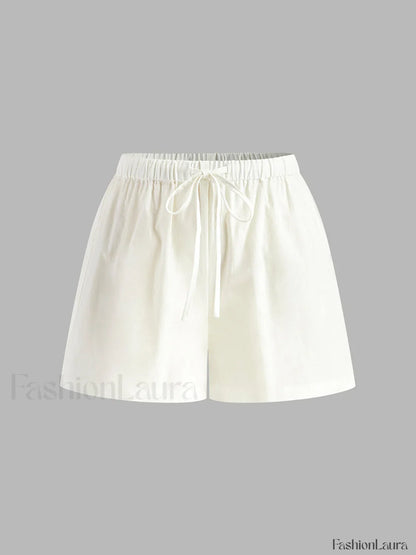 Drawstring Split Casual Shorts Set